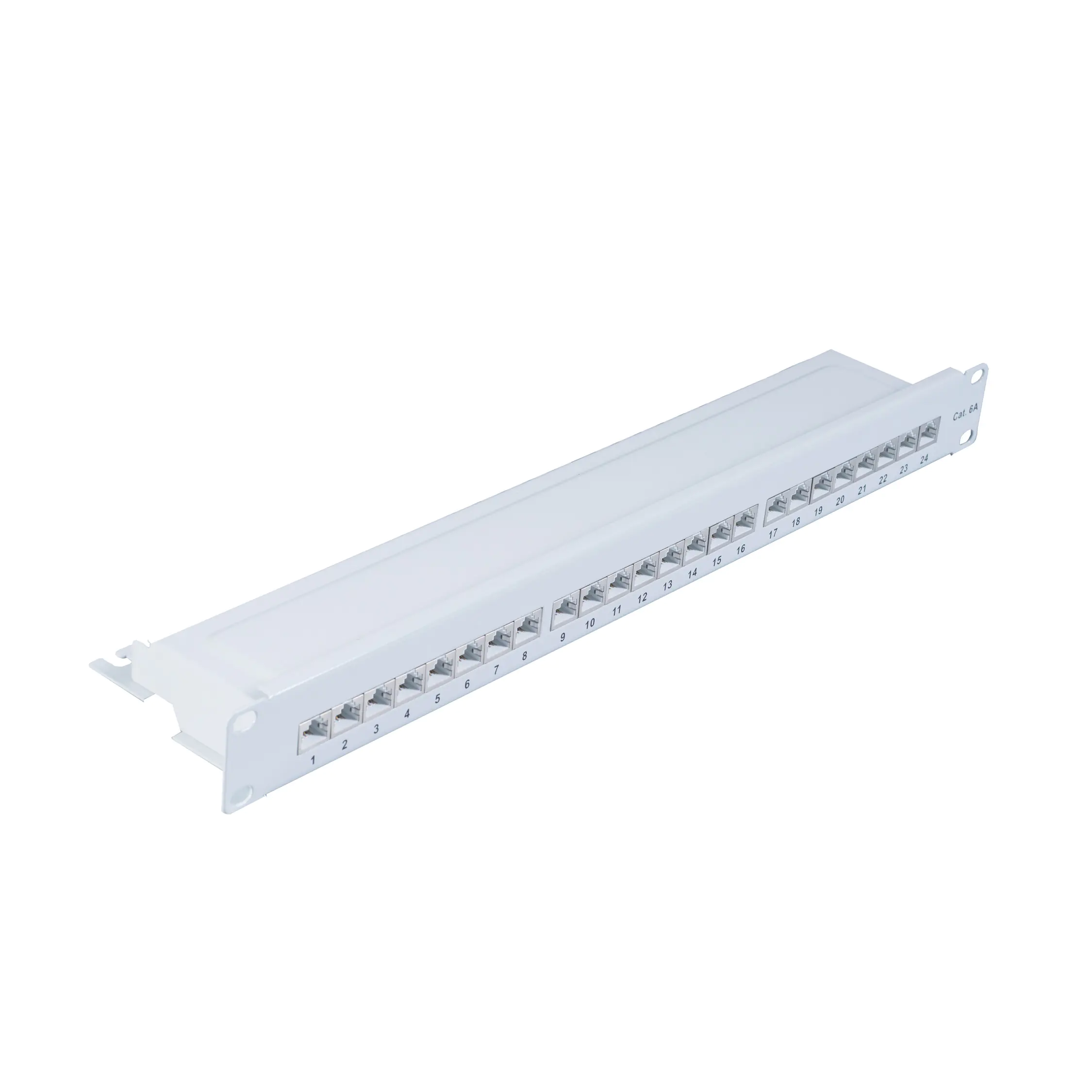 Bayko Patchfeld Patchpanel Cat 6A 19" 500 MHz geschirmt, 24 Port lichtgrau