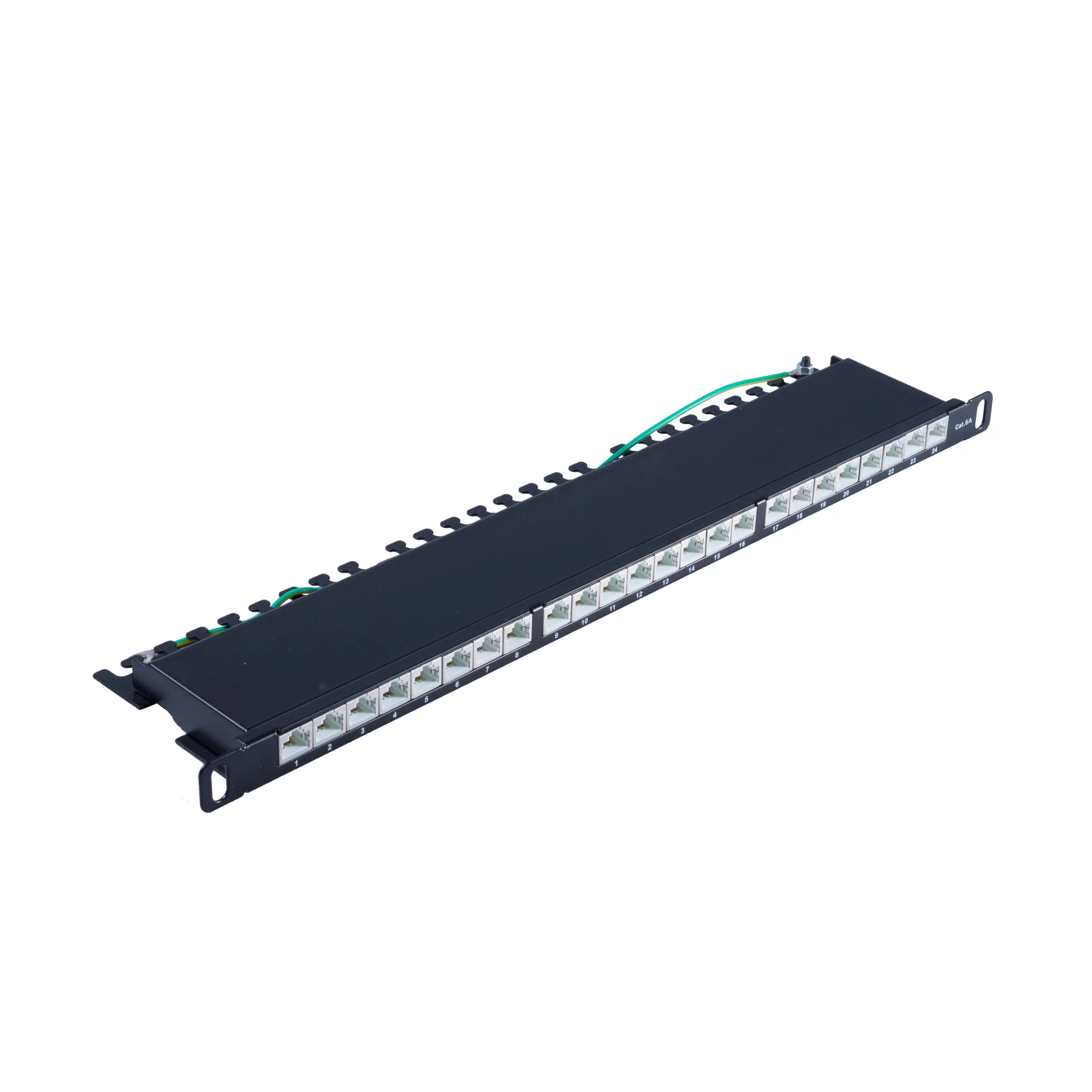 Bayko Patchfeld Slim Patchpanel Cat 6A 24 Port 0,5HE, 19”