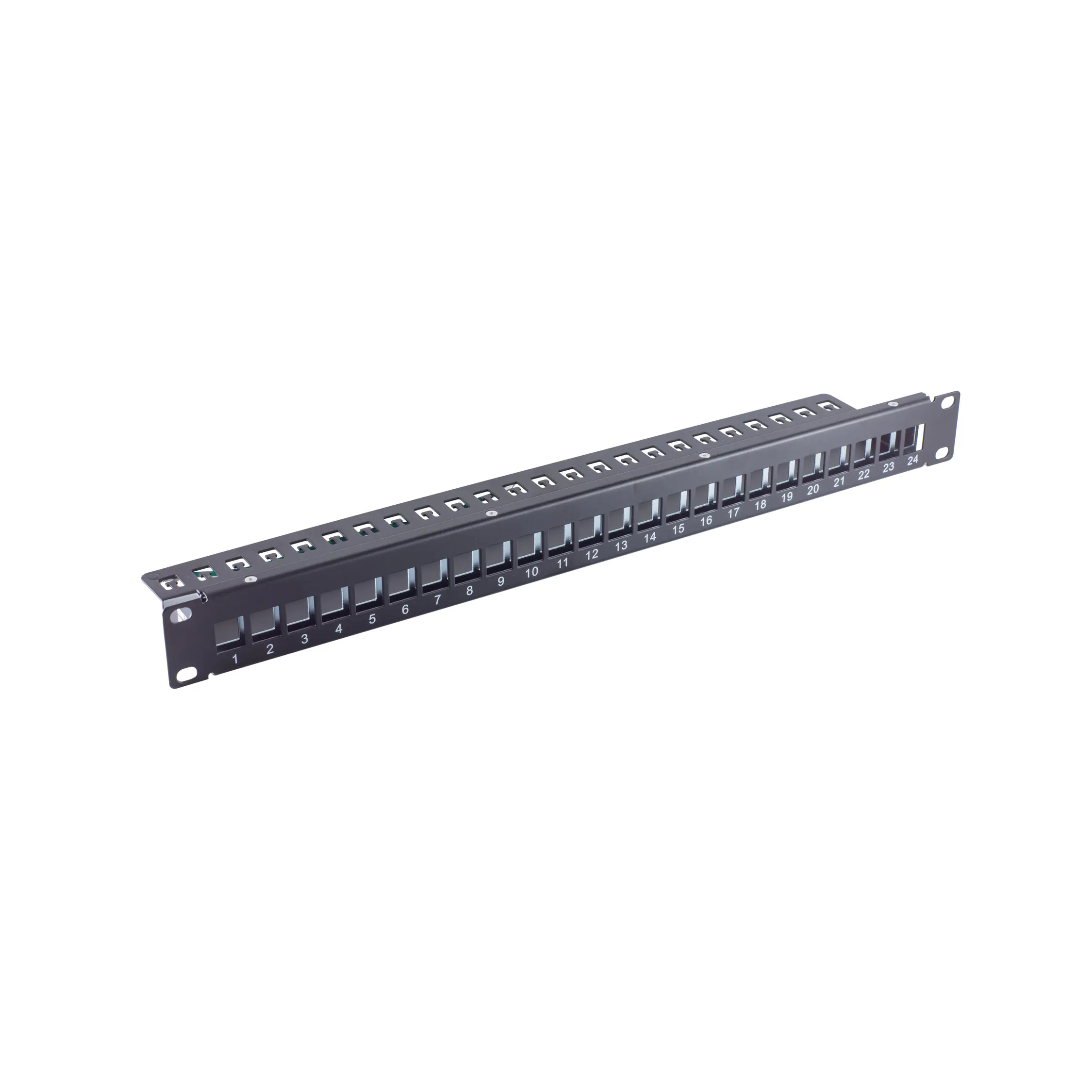 Bayko Patchfeld-19" Verteilerfeld unbestückt 24-Port, 1HE, für Keystone, schwarz, slim version