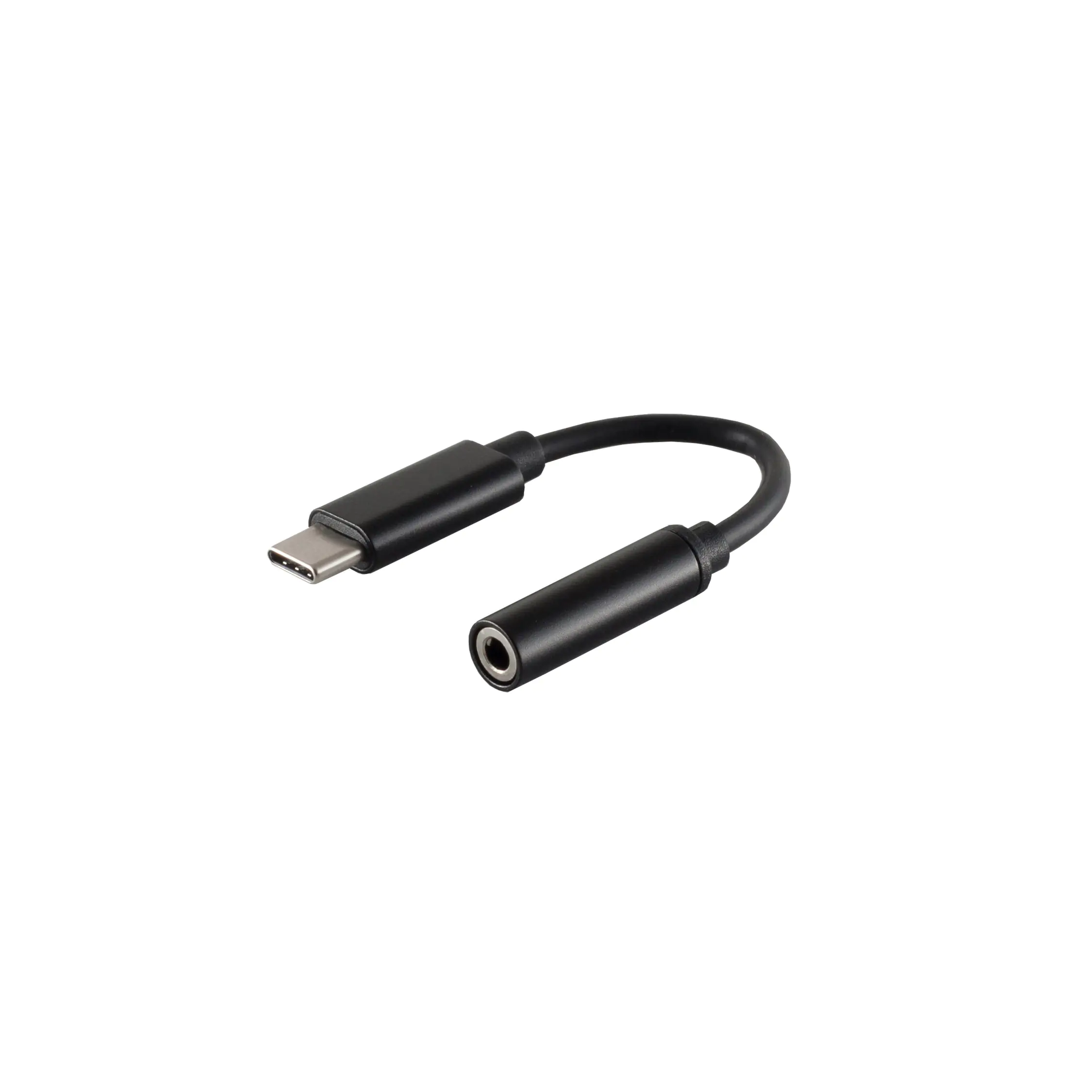 Bayko USB-C/3,5mm Klinke Audio Adapter, digital Stecker/Buchse, TPE, schwarz, 0,1m