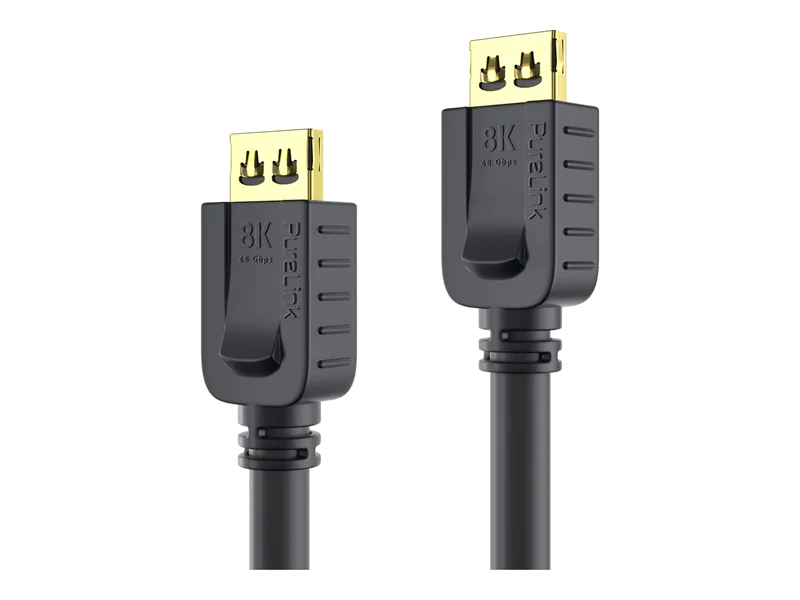 PureLink PureInstall Series - Highspeed - HDMI-Kabel mit Ethernet - HDMI männlich Verriegelung zu HDMI männlich Verriegelung - 1 m - Dreifachisolierung - Schwarz - rund, 4K Unterstützung, 1080p-Unterstützung, Support von 8K 60 Hz