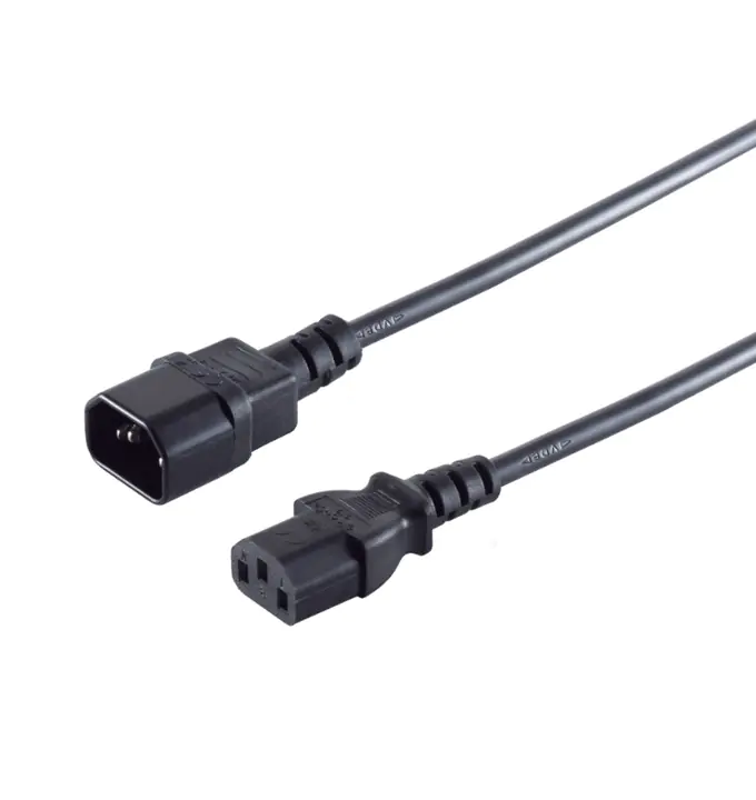 Bayko Kaltgeräteverlängerung C13 auf C14 VDE 3x0,75qm², 1,0m, schwarz