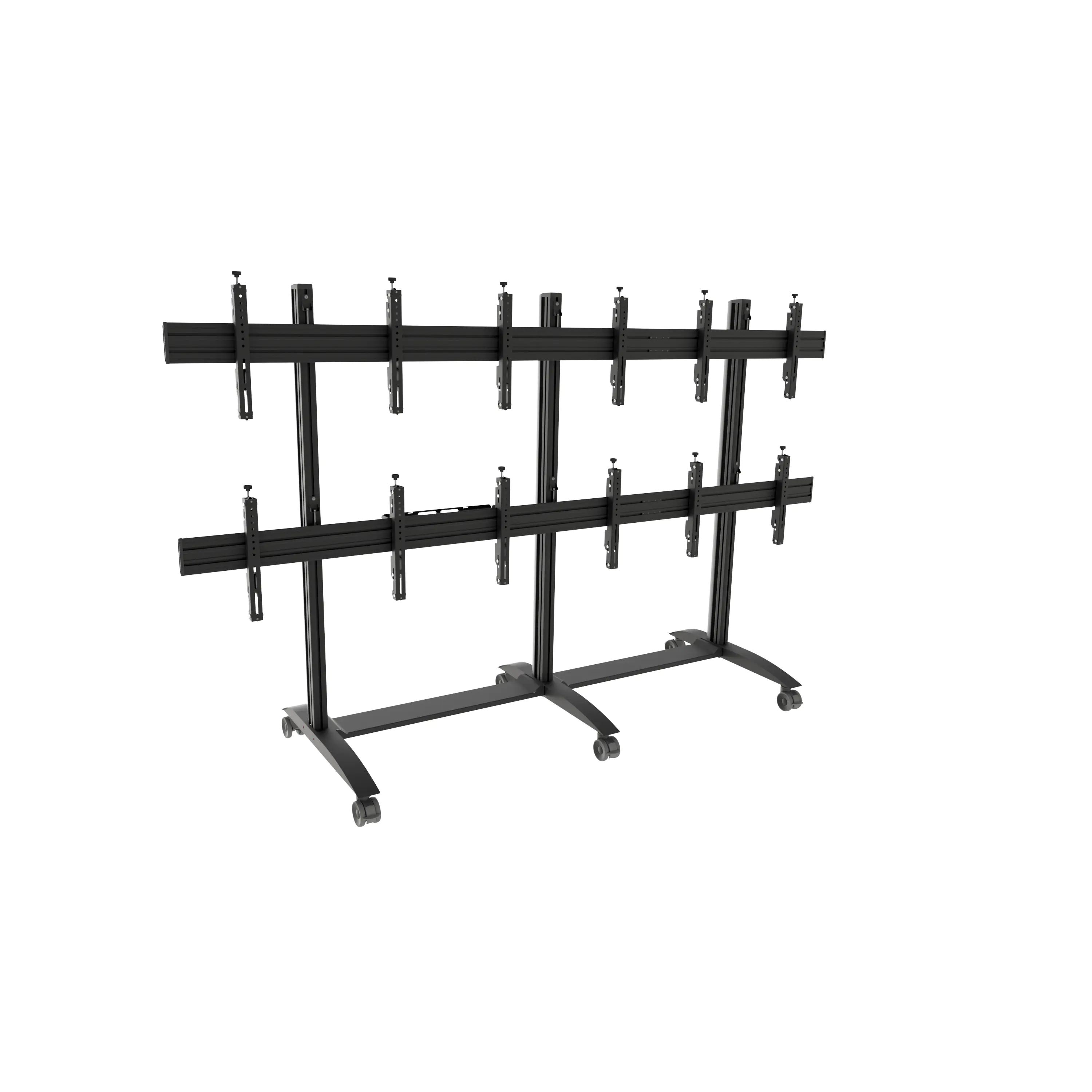 edbak - Mobiler Video-Wall Trolley, Modular 3x2 für 49"-57" Bildschirme, Querformat