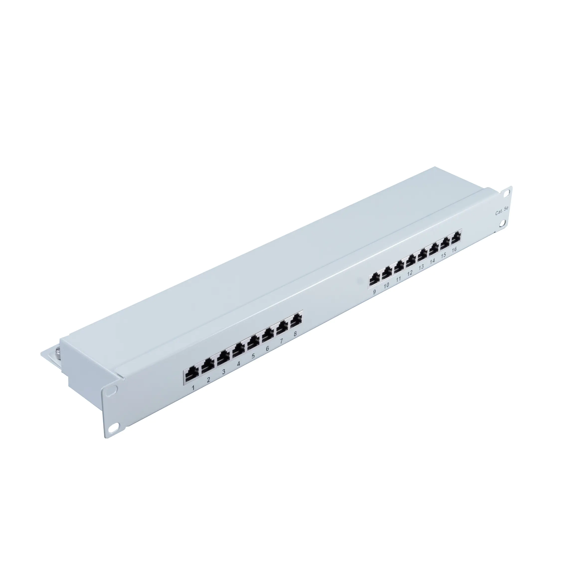 Bayko Patchfeld cat 5e 19" 1HE Patchpanel 16 Port lichgrau