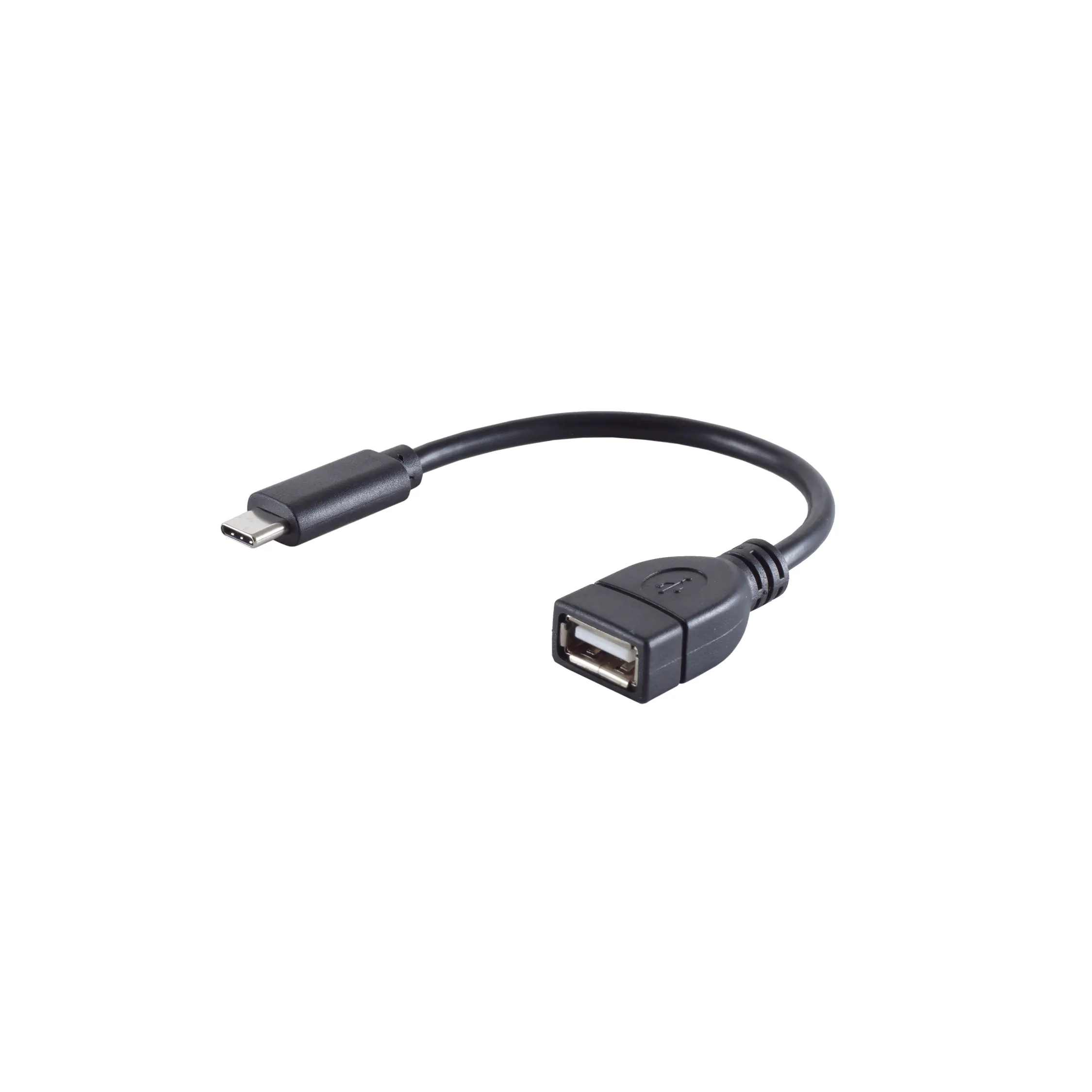 Bayko BASIC USB-C/USB 2.0 OTG Adapter Stecker/Buchse, OTG, 480Mbps, schwarz, 0,02m