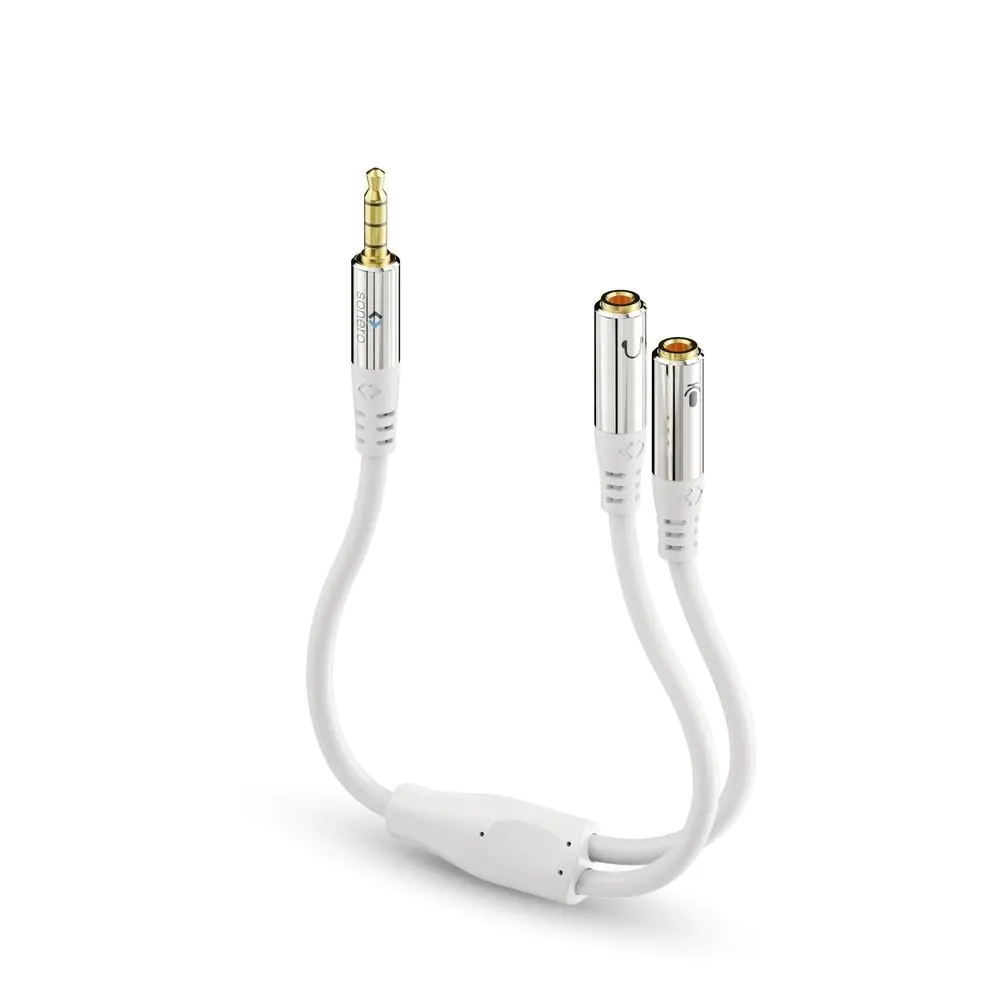 PureLink sonero 3.5mm auf 2x Audio Kopfhörer Adapter Kabel weiss 0.25m - Adapter - Audio/Multim