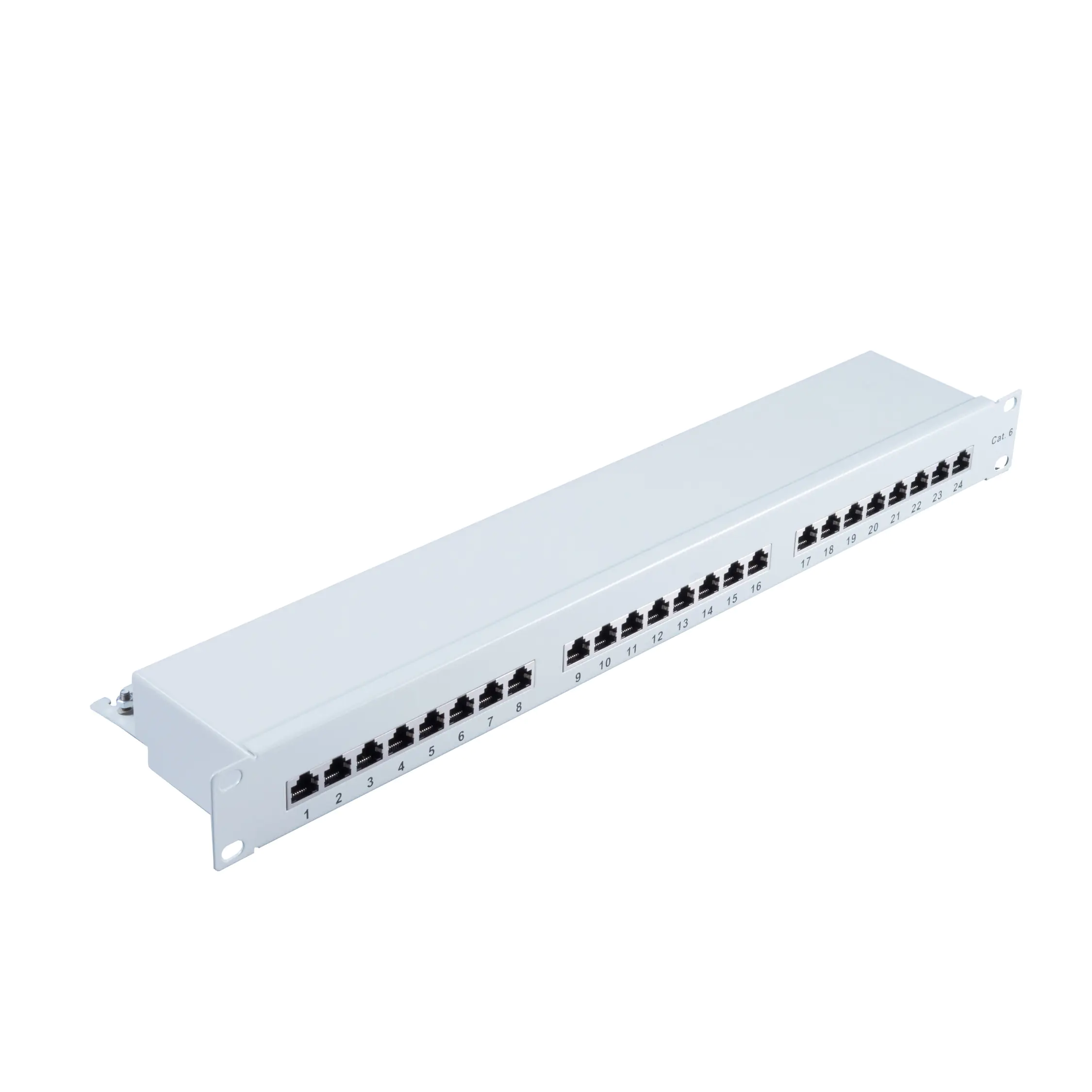 Bayko Patchfeld Patchpanel Cat 6 19" 24 Port lichtgrau