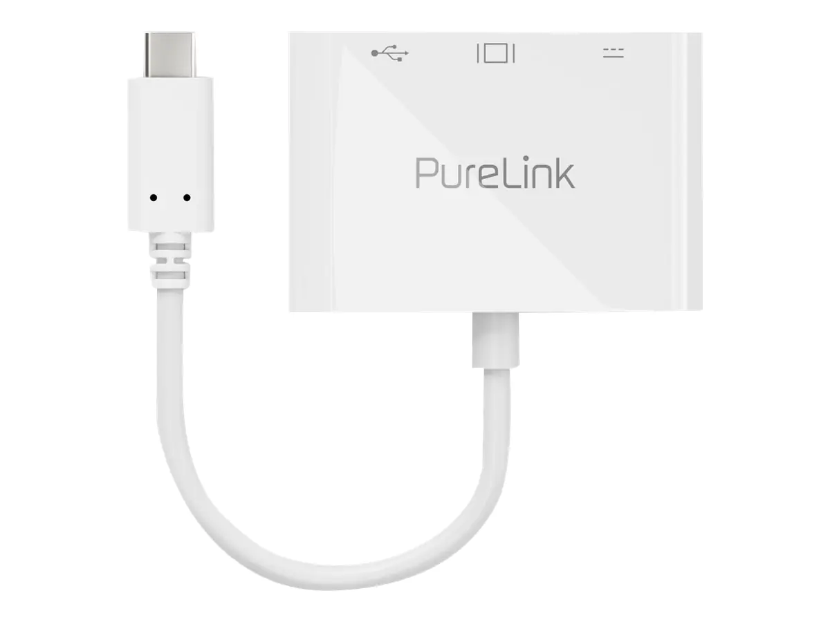 Purelink USB-C auf Multiport Adapter iSerie, weiß, 0,10m