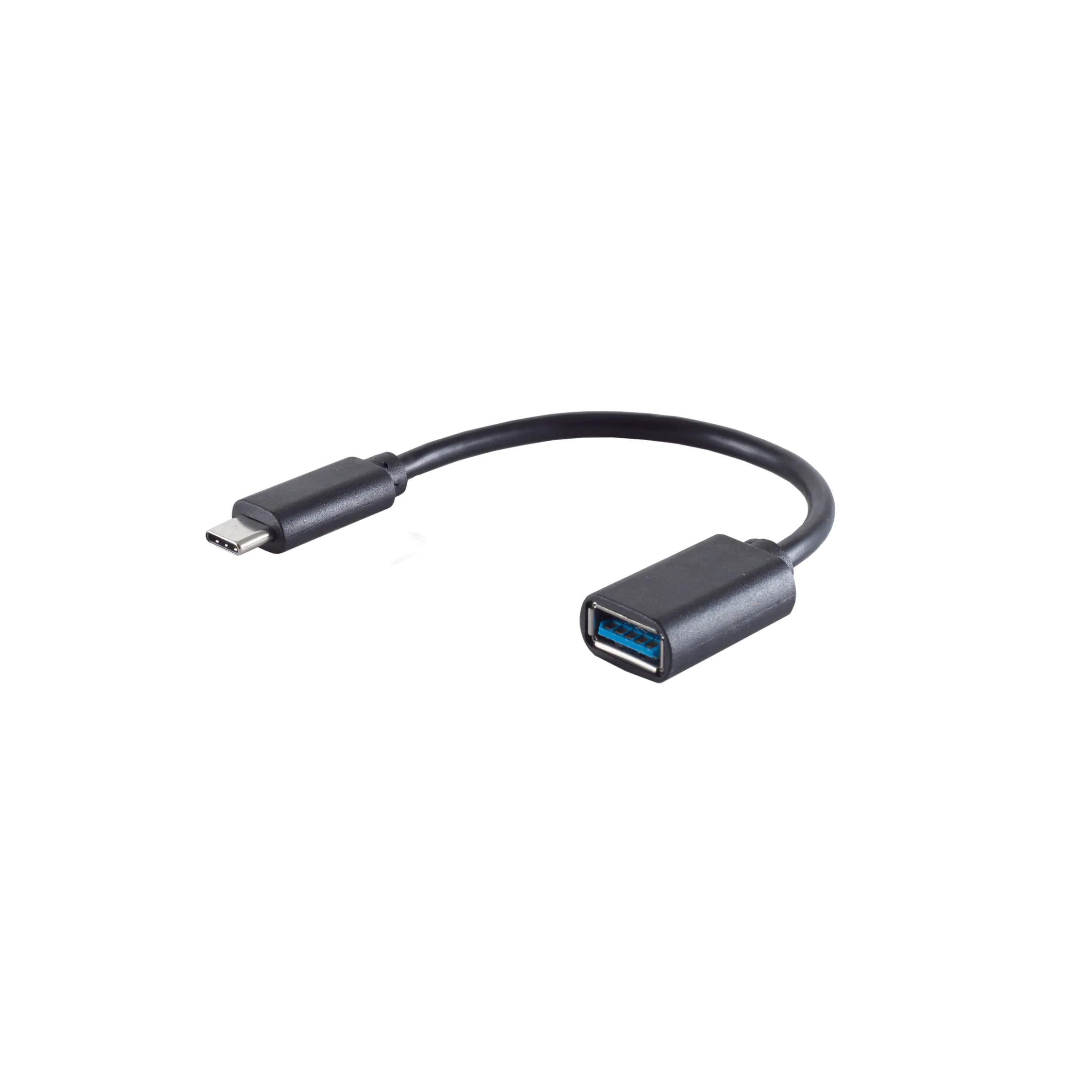 Bayko BASIC USB-C/USB 3.0 OTG Adapter Stecker/Buchse, OTG, 5Gbps, schwarz, 0,10m