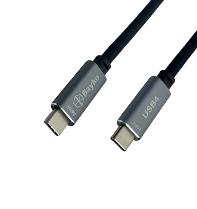 Bayko PERFORMANCE PRO USB-C 4.0 Gen 3x2 Anschlusskabel, Stecker/Stecker, 240W, ULTRA HD 8K, 40Gbps, schwarz, 1m