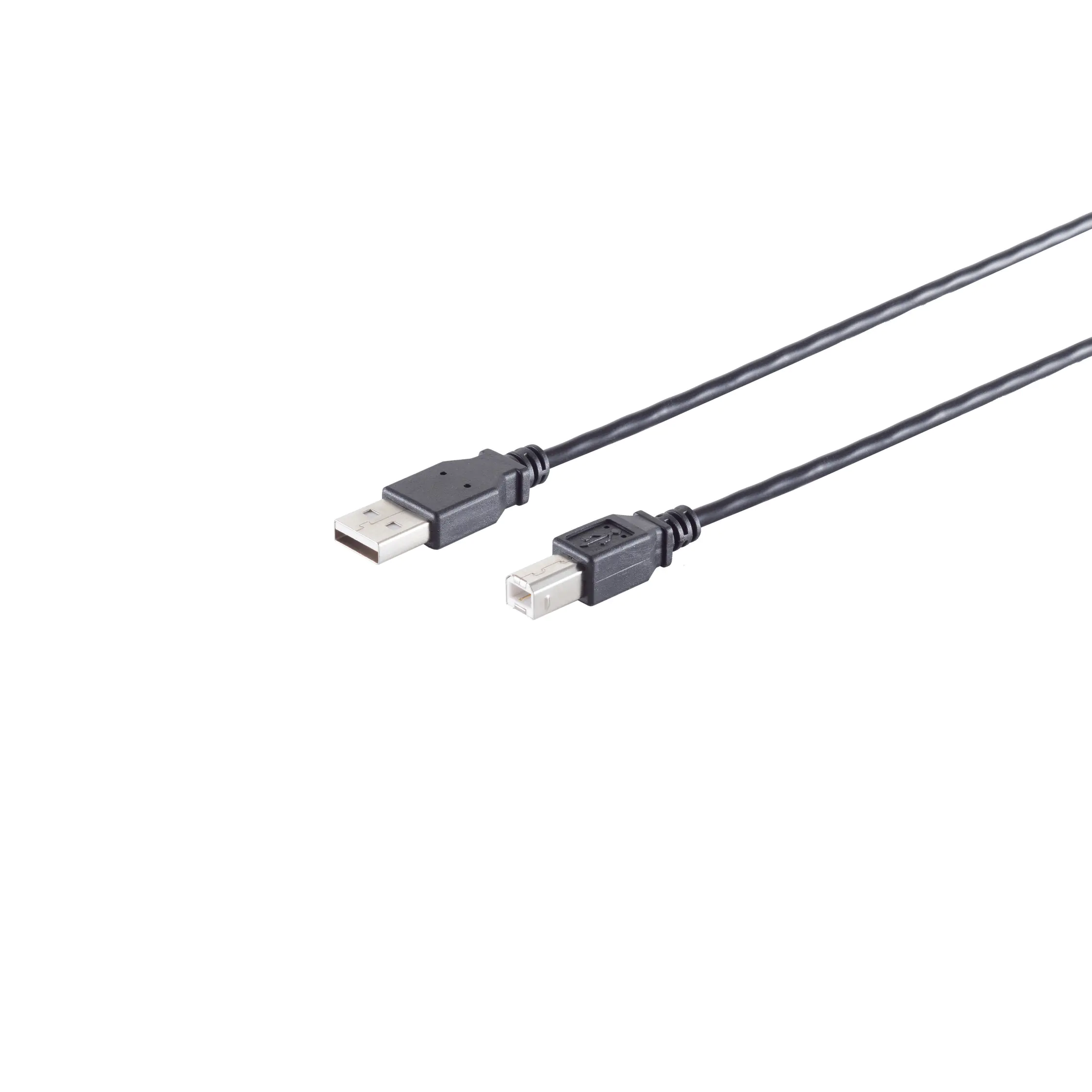 Bayko BASIC USB 2.0 A/B Anschlusskabel Stecker/Stecker, 480Mbps, schwarz, 1,0m