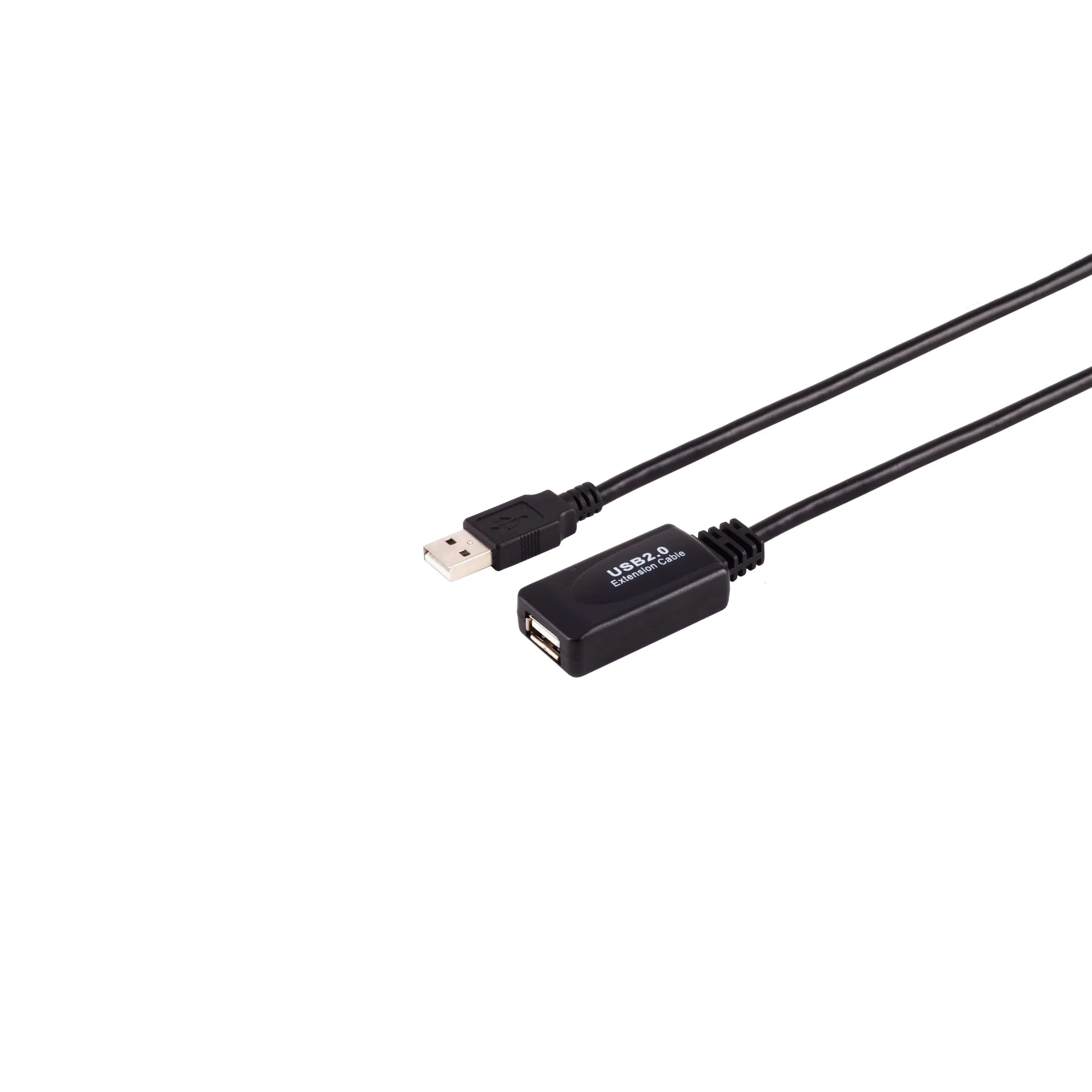 Bayko BASIC USB 2.0 A/A Aktives Verlängerungskabel Stecker/Buchse, 480Mbps, schwarz, 15,0m