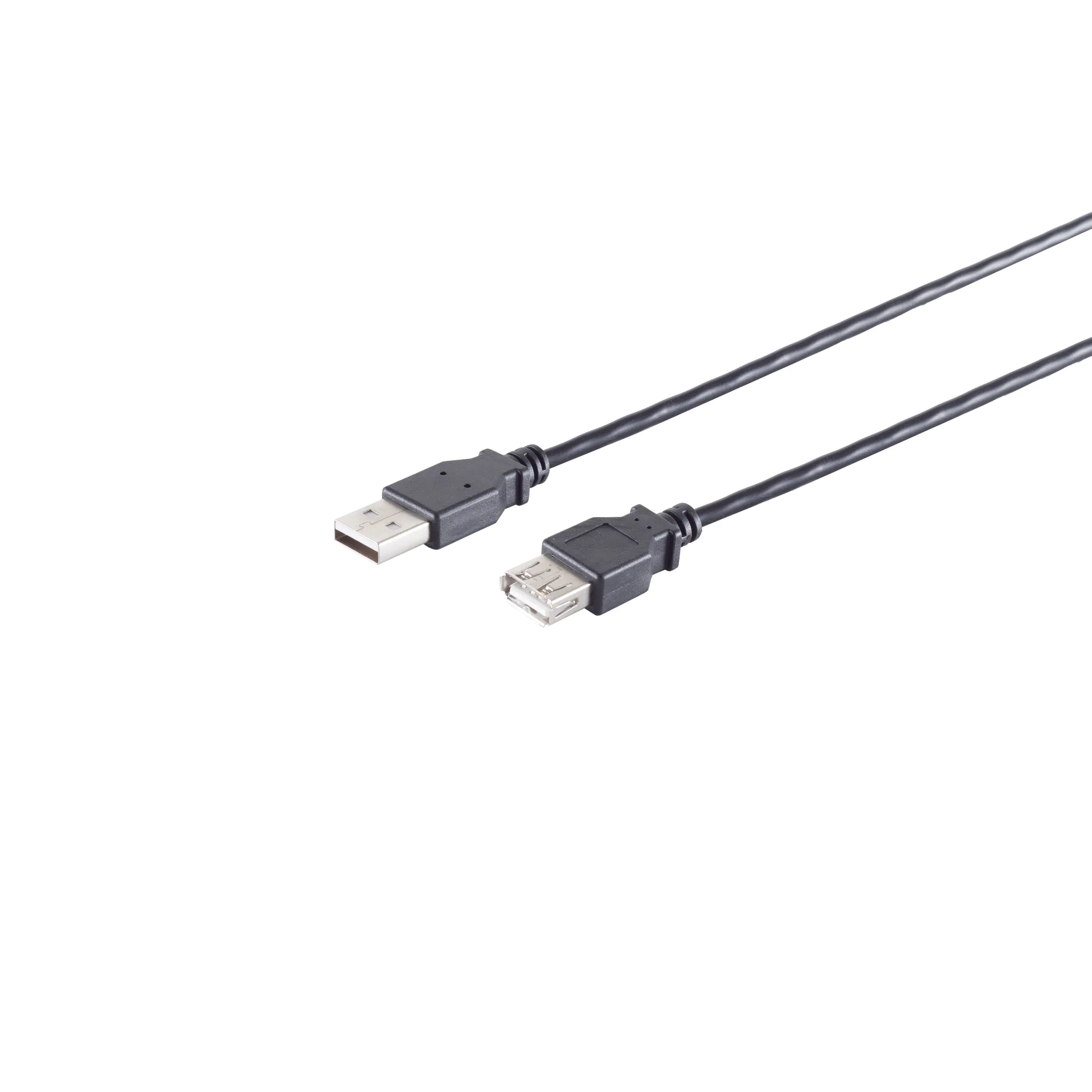 Bayko BASIC USB 2.0 A/A Verlängerungskabel Stecker/Buchse, 480Mbps, schwarz, 1,8m