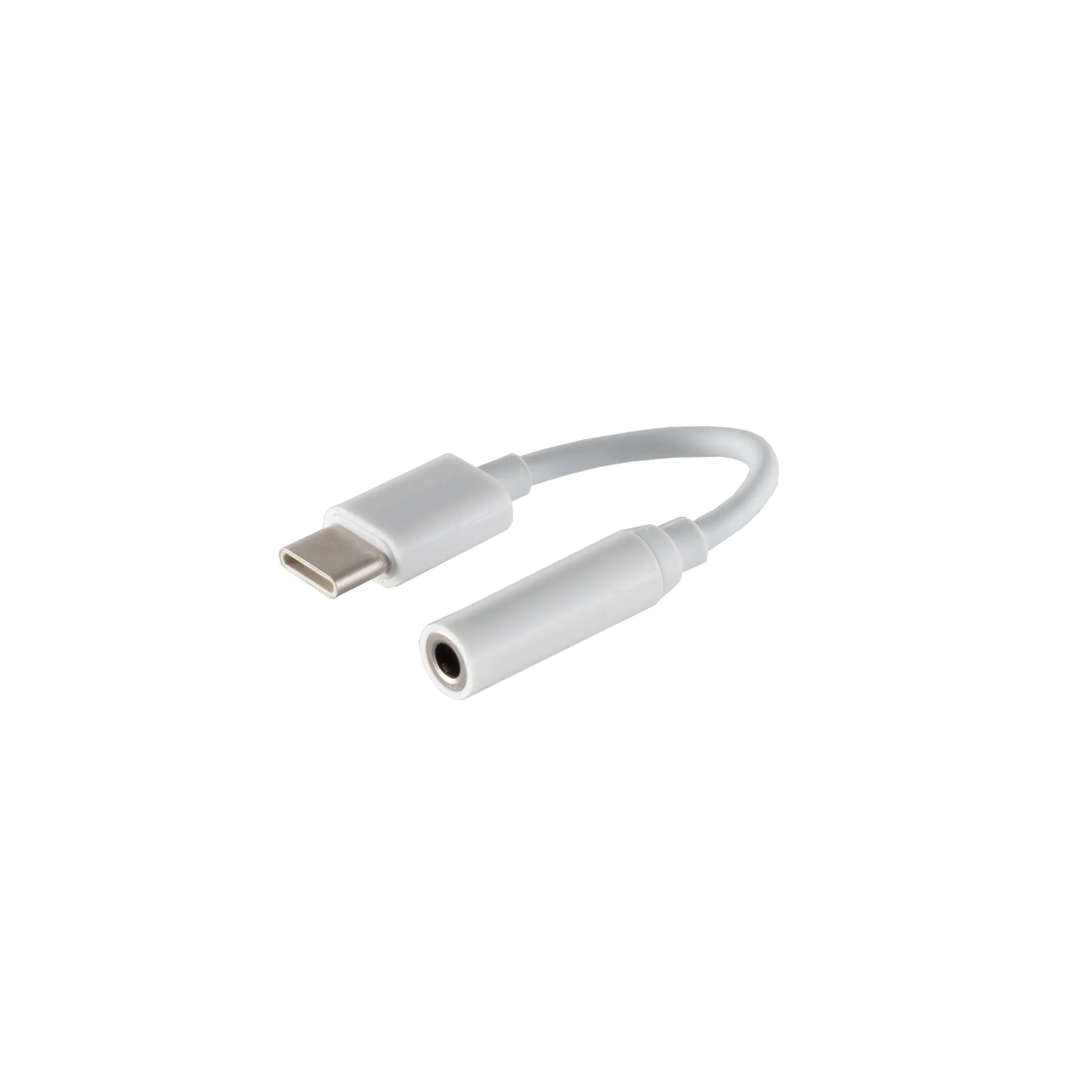 Bayko USB-C/3,5mm Klinke Audio Adapter, analog Stecker/Buchse, PVC, weiß, 0,1m