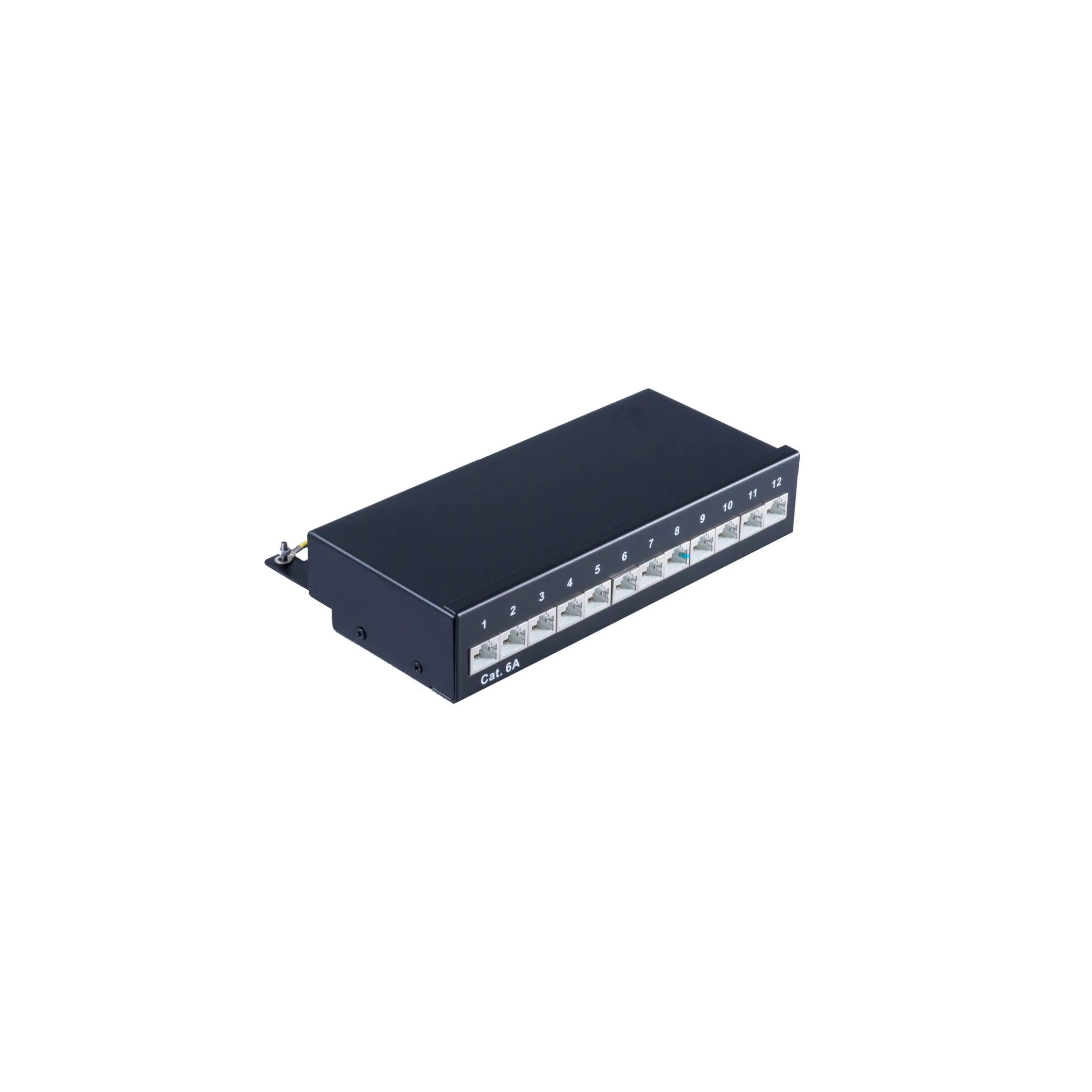 Bayko Patchfeld Mini Patchpanel Cat 6A Desktop 500 MHz geschirmt, 12 Port schwarz