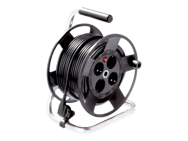 Bachmann Cable reel - Steckdosenleiste - Wechselstrom 250 V - Ausgangsanschlüsse: 4 - 50 m Schnur - Schwarz