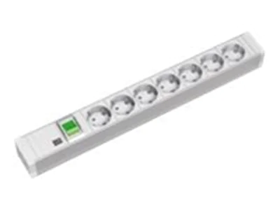 Bachmann 19"-Steckdosenleiste, PDU BASIC ALU 7-fach, mit Schalter, 1,5HE, 2,0m, weiß