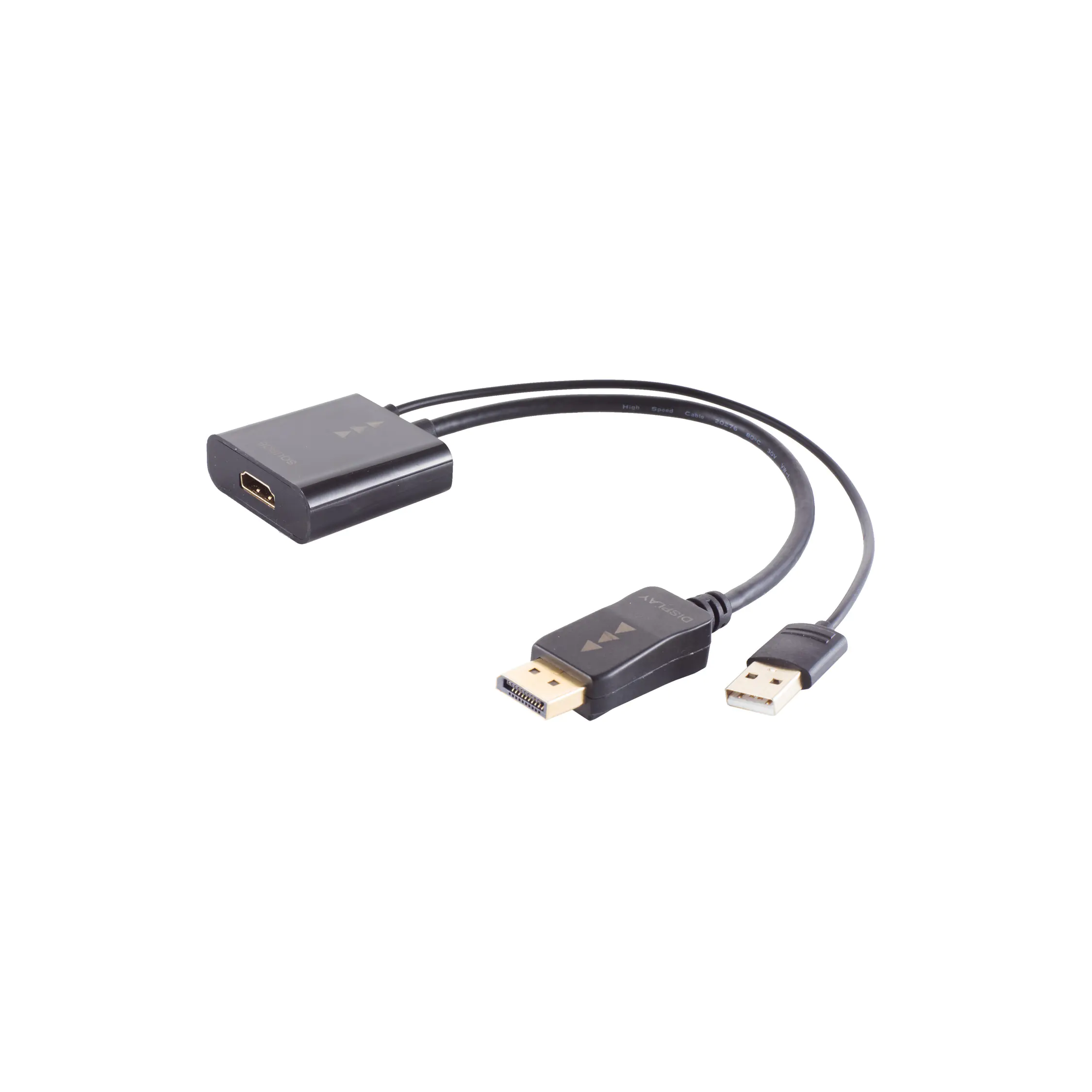 Bayko BASIC HDMI/DisplayPort Adapterkabel Buchse/Stecker, 4K 60Hz, schwarz, 0,3m