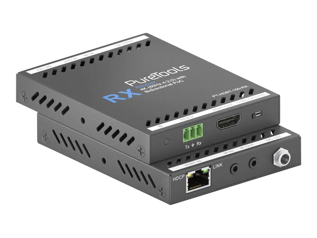 PureTools 4K HDMI HDBaseT Extender Set - Video-, Audio-, Infrarot- und serielle Erweiterung - RS-232, HDMI, HDBaseT, infrarot - über CAT 5e/6/6a - bis zu 70 m