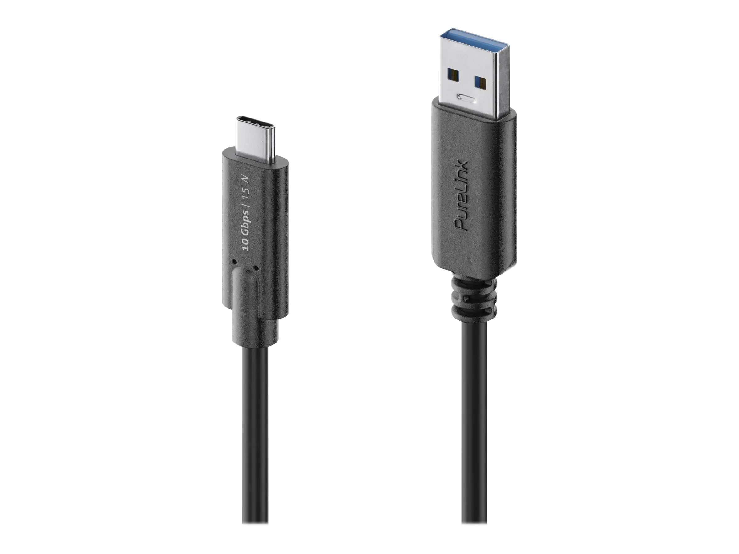 PureLink iSeries Premium - USB-Kabel - USB-C (M) zu USB Typ A (M) - USB 3.1 Gen 2 - 20 V - 3 A - 1 m - rund - Schwarz