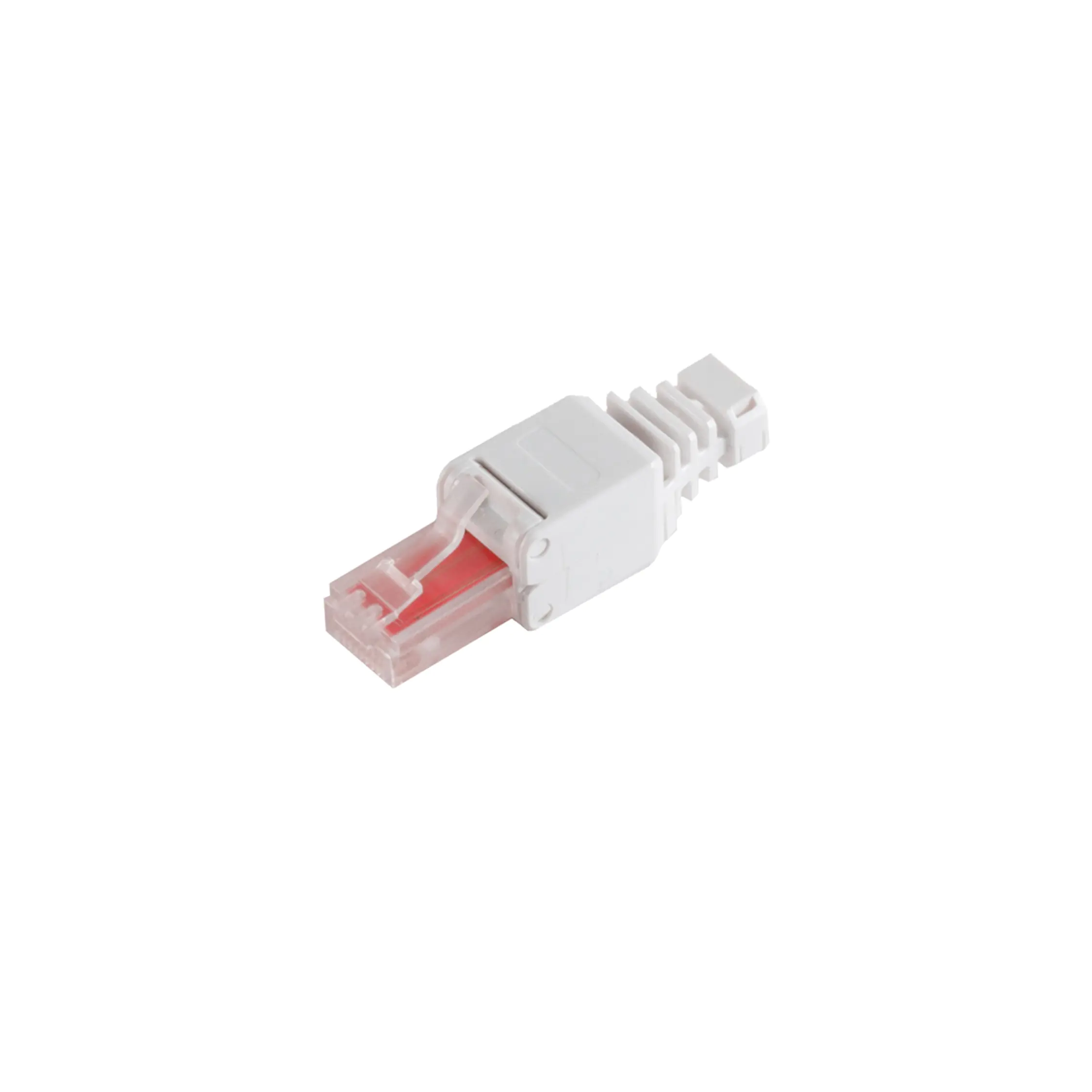 Bayko Netzwerkstecker, Cat  6A werkzeuglos, mit Knickschutz ungeschirmt