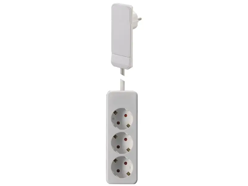 Bachmann SMART PLUG Steckdosenleiste 3-fach weiß, mit Flachstecker, 1,6m