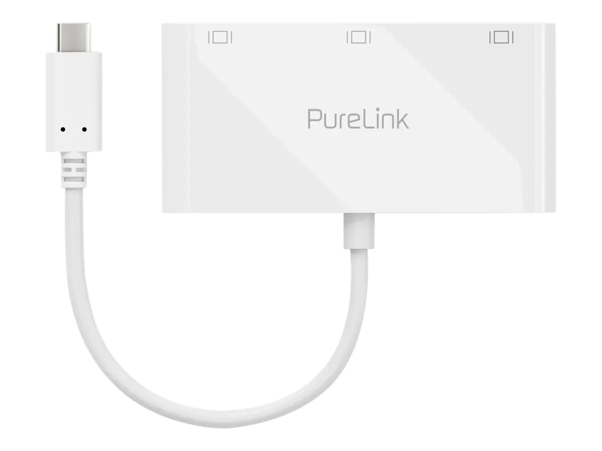 PureLink iSerie - Externer Videoadapter - USB-C 3.1 - DVI, HDMI, DisplayPort - weiß - retail