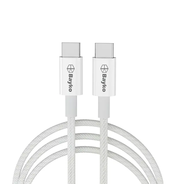 Bayko PERFORMANCE USB-C 2.0 Datenkabel, Ladekabel, Stecker/Stecker, PD 60W, 480Mbps, TPE, weiß, 2m