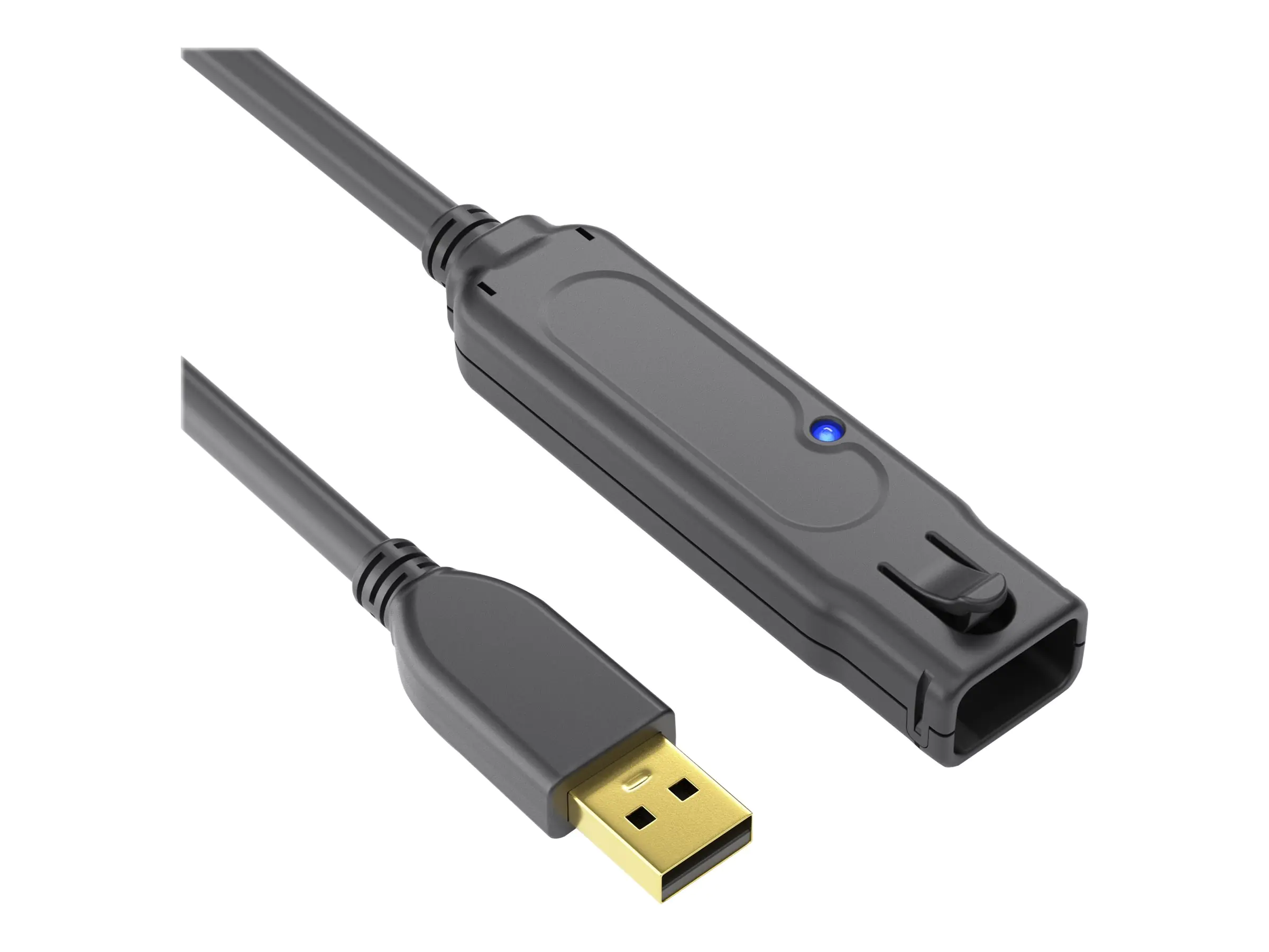 PureLink - USB-Verlängerungskabel - USB (M) zu USB (W) - USB 2.0 - 30 m - USB-Strom, aktiv - Schwarz